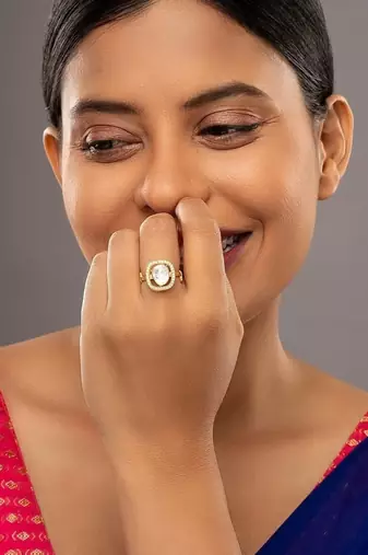 Gold plated ring in sterling silver