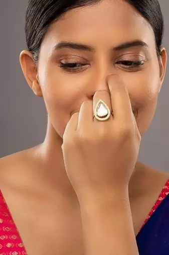 yellow silver ring with gold plated detailing