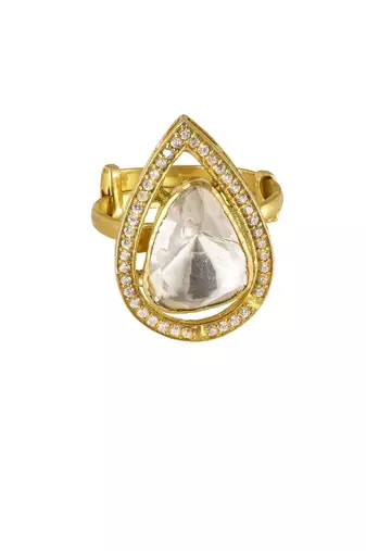yellow silver ring with gold plated detailing
