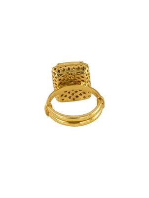 yellow silver ring with gold plated design 2