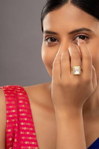 Gold plated ring in sterling silver