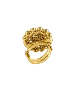 yellow silver ring with gold plated work 2