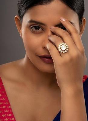 yellow silver ring with gold plated work 1