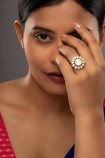 Gold plated ring in sterling silver