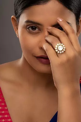 Gold plated ring in sterling silver