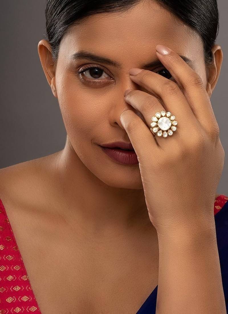 Gold plated ring in sterling silver