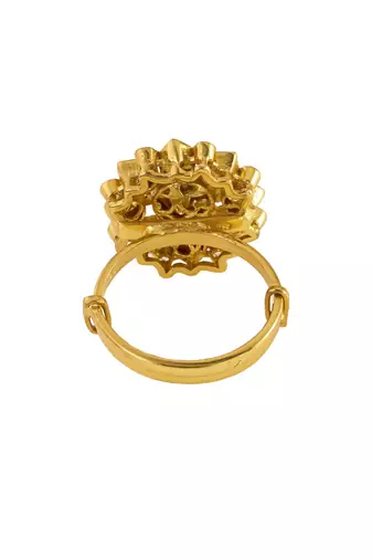 yellow silver ring with gold plated finish