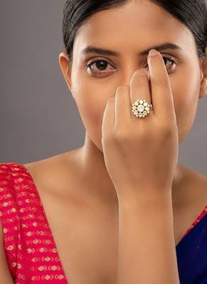 yellow silver ring with gold plated finish 1