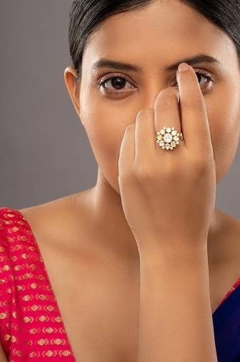 Gold plated ring in sterling silver