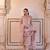 Pink floral printed tissue kurta set