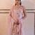 Pink floral printed tissue kurta set