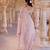 Pink floral printed tissue kurta set