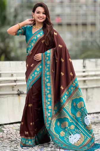 Soft silk pichwai traditional zari woven saree
