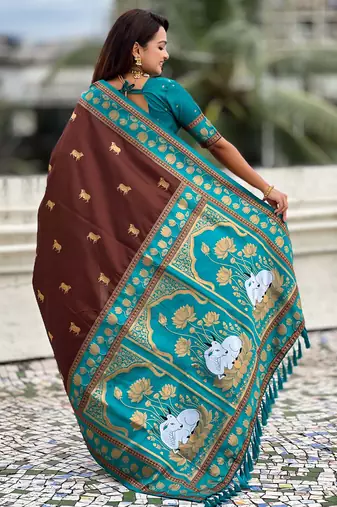 Soft silk pichwai traditional zari woven saree