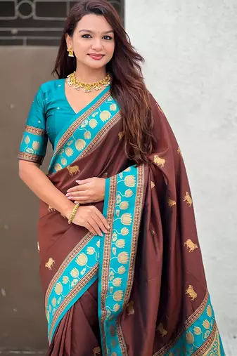 Soft silk pichwai traditional zari woven saree