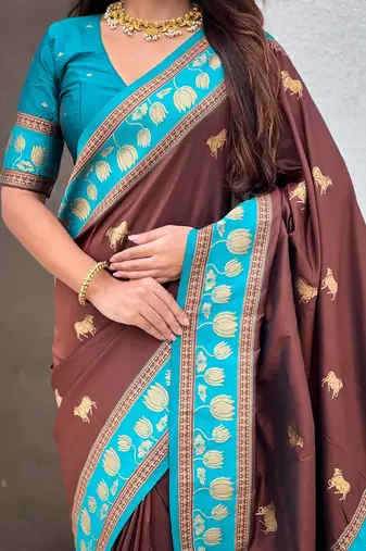 Soft silk pichwai traditional zari woven saree