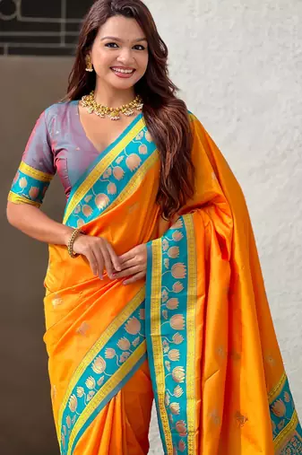 Soft silk pichwai traditional zari woven saree