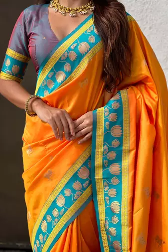 Soft silk pichwai traditional zari woven saree
