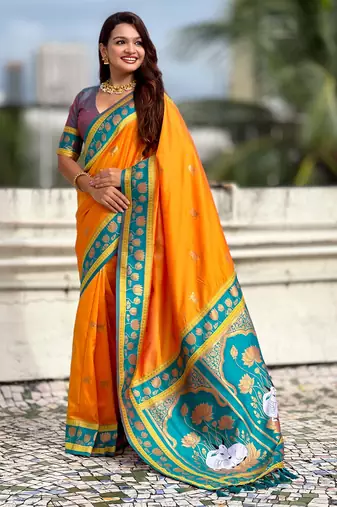 Soft silk pichwai traditional zari woven saree
