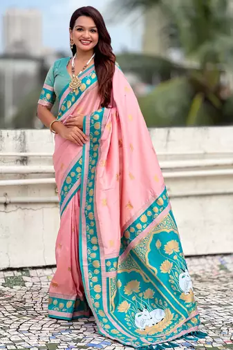 Soft silk pichwai traditional zari woven saree