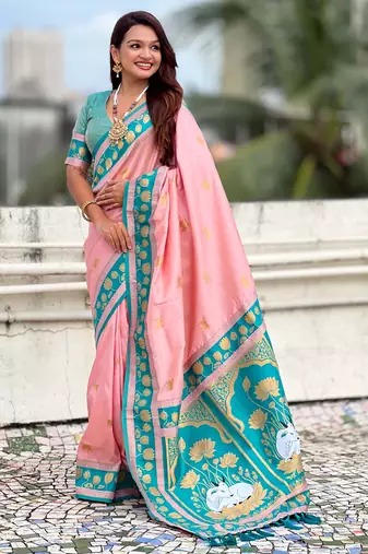 Soft silk pichwai traditional zari woven saree