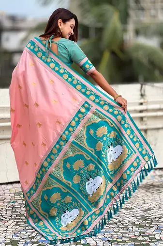 Soft silk pichwai traditional zari woven saree