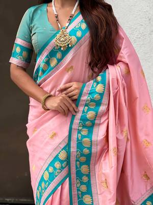 Soft silk pichwai traditional zari woven saree 5