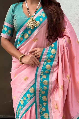 Soft silk pichwai traditional zari woven saree