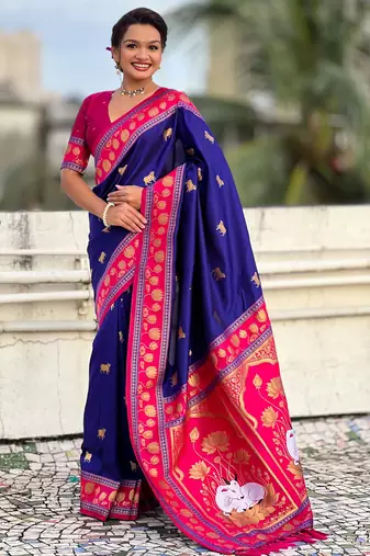 Soft silk pichwai traditional zari woven saree