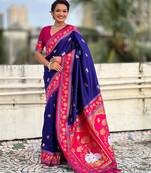 Soft silk pichwai traditional zari woven saree