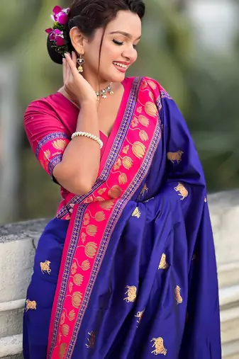 Soft silk pichwai traditional zari woven saree
