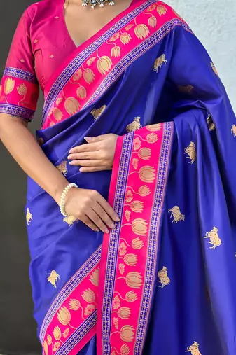Soft silk pichwai traditional zari woven saree