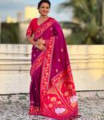 Soft silk pichwai traditional zari woven saree
