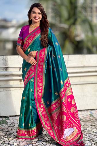 Soft silk pichwai traditional zari woven saree