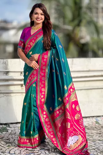 Soft silk pichwai traditional zari woven saree