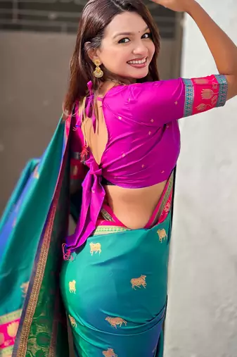 Soft silk pichwai traditional zari woven saree
