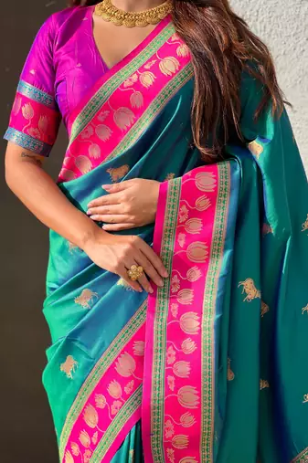 Soft silk pichwai traditional zari woven saree