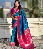Soft silk pichwai traditional zari woven saree