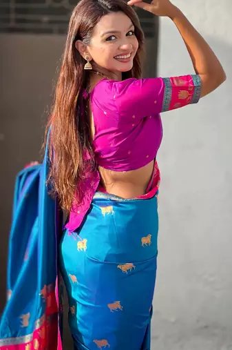 Soft silk pichwai traditional zari woven saree