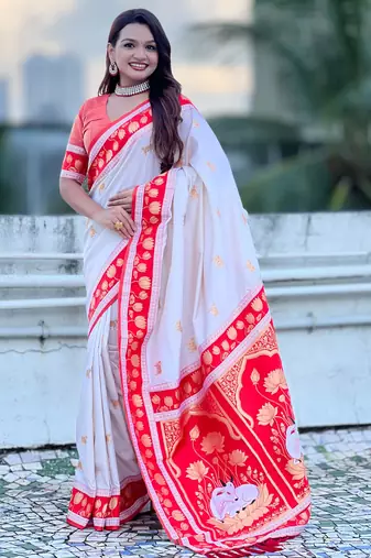 Soft silk pichwai traditional zari woven saree