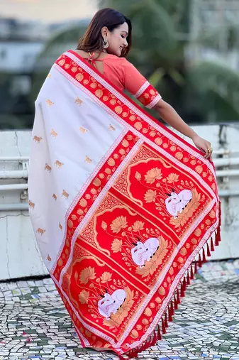 Soft silk pichwai traditional zari woven saree
