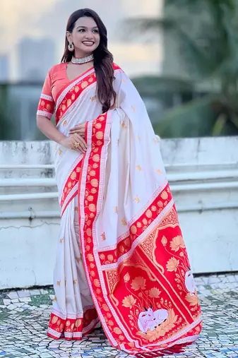 Soft silk pichwai traditional zari woven saree