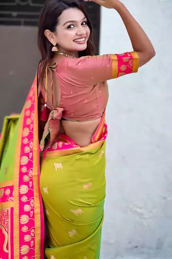 Soft silk pichwai traditional zari woven saree