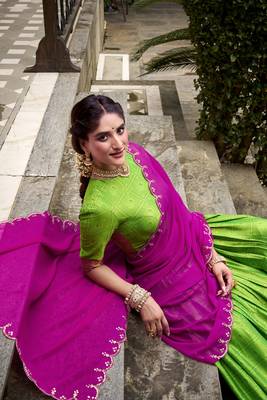 Traditional Poly Cotton Lehenga Choli with Rich Zari Weaving 5
