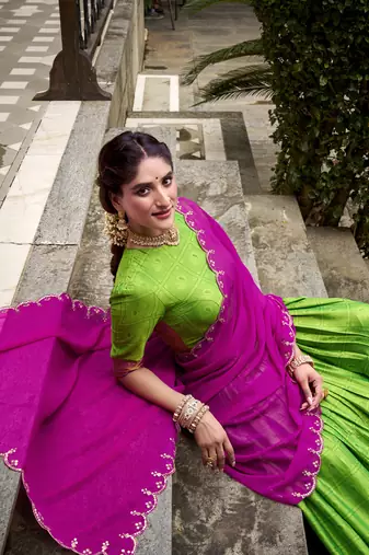 Traditional Poly Cotton Lehenga Choli with Rich Zari Weaving