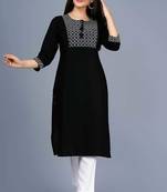 black rayon kurti with ethnic sequin work
