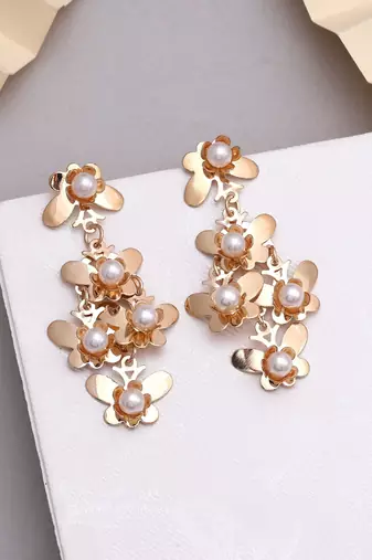 Gold color anti tarnish earrings