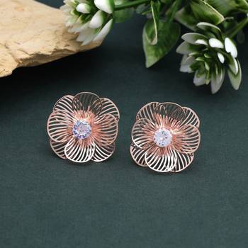 Rose gold color anti tarnish earrings 2