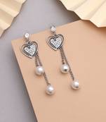 Silver color heart shape design anti tarnish earrings