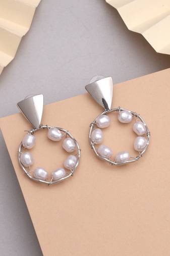 Silver color anti tarnish earrings